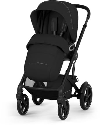 CYBEX Gold Kinderwagen TALOS S LUX, All-Terrain Buggy, Moon Black | Ab Geburt bis 4 Jahre, max. 22 kg, All-Season-Komfort-Sitz, XXL-UPF50+ Verdeck, Einhand-Gurtsystem