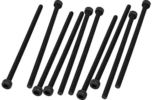 Sourcingmap M3x65mm Fully Thread Hex Socket Head Knurled Cap Screw Bolt Black 10pcs