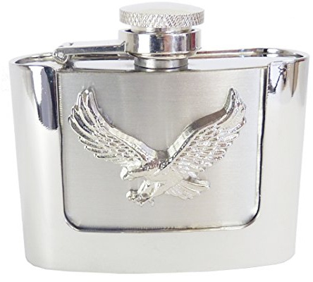 Westernwear-Shop Gürtelschnalle Flask Flying Eagle 2oz (60 ml) - Enthält einen Flachmann fliegender Adler Gürtelschnalle Gürtelschließe Western Belt Buckle Westerngürtelschnalle Silber