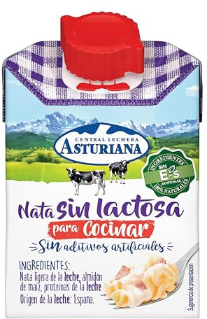 Central Lechera Asturiana Nata para Cocinar Sin Lactosa 18% MG, Brik 200ml