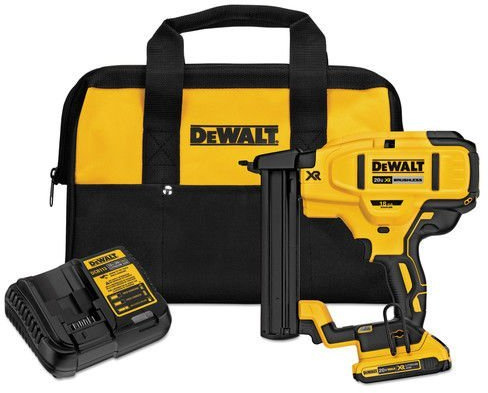 DEWALT DCN681D1R 20V MAX Cordless Lithium-Ion 18 Gauge Narrow Crown Stapler Kit (Renewed)
