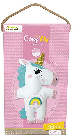 Avenue Mandarine KC066C Puppe Little Couz'In, Nähsets (ideal für Kinder ab 6 Jahren) 1 Stück Alicia das Einhorn