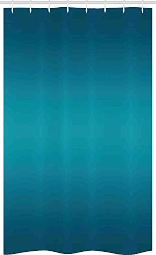 ABAKUHAUS Ombre Schmaler Duschvorhang, Tropic Ozean Zimmer, Badezimmer Deko Set aus Stoff mit Haken, 120 x 180 cm, Petrol Blau