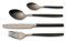 Echtwerk EW-BS-3245E Tafelbesteck Positano Due-Silver/Black Edition, 24-teilig, für 6 Personen, Messer aus Klingenstahl, 18/10 Stahl