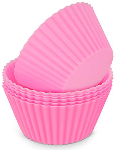 MoNiRo 6er Pack Muffin Förmchen Pink - Wiederverwendbare Cupcake Backform aus Silikon - Muffinform - Silikonbackform