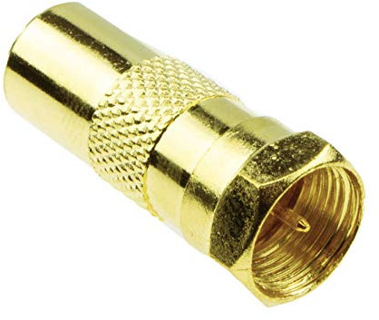 kenable F Type Male Plug to RF Male TV Freeview Aerial Cable Adapter Converter GOLD
