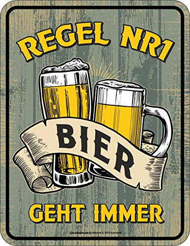 Original RAHMENLOS Deko Blechschild - Bier geht immer
