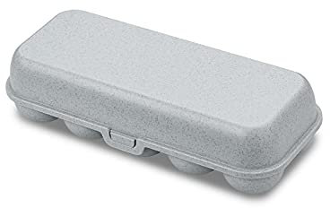 Koziol EGGS TO GO Eierbox, 10 Eier, Aufbewahrungsbox mit Clipverschluss, Eierbehälter für Kühlschrank, Eierkarton aus Kunststoff, Eieraufbewahrungsbox, Eierdose, Organizer (grau)