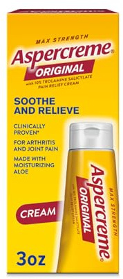 Aspercreme Original Pain Relief Cream for Arthritis, Joint & Muscle Pain, Non-Greasy Topical Analgesic with Moisturizing Aloe & Max-Strength 10% Trolamine Salicylate, 3 oz.