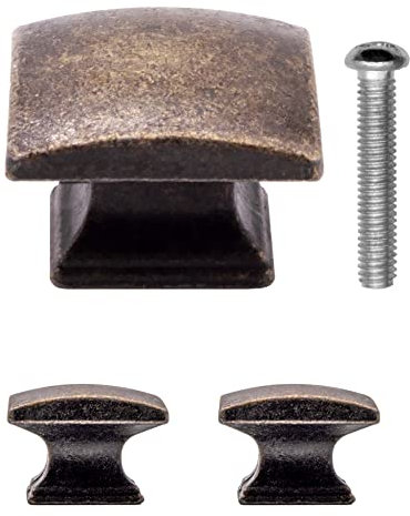 Fuxxer.eu, Tiradores de muebles antiguos para cajón, diseño vintage rústico, bronce, hierro, latón, muebles, armarios, cómodas, cocina, buffet, 29 x 22 mm, juego de 2