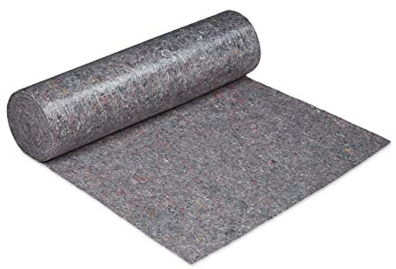 Relaxdays Fieltro Protector, Rollo Manta Mudanza o Pintura, 200g/m² 1 x 50m, Antideslizante, Repelente al Agua, Gris