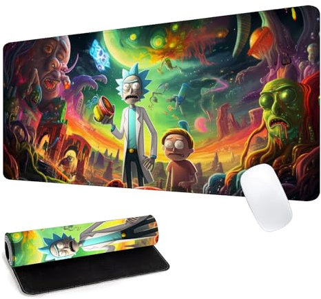 Large Gaming Mouse Pad Cartoon Scenery Custom Desk Pad,Mousepad with Anti-Slip Rubber Base & Stitched Frame Mouse Mat,Portable Desk Mat for Computer Keyboard Mice Laptop & PC,31.5X15.7 Inch