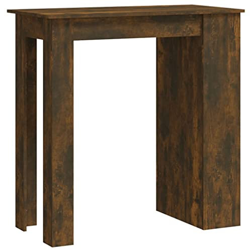 vidaXL Mesa Alta con Estante Bar Bistró Mostrador Centro Desayuno Cocina Comedor Muebles Mobiliario Madera Contrachapada Roble Ahumado 102x50x103,5 cm