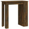 vidaXL Mesa Alta con Estante Bar Bistró Mostrador Centro Desayuno Cocina Comedor Muebles Mobiliario Madera Contrachapada Roble Ahumado 102x50x103,5 cm