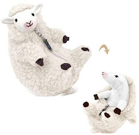 Kawaii Geschorenes Schaf Kuscheltier Plüschtier - Süße Geschenk Ziege Plush Stofftier Plüsch Spielzeug - Lustige Ostern Weihnachten Valentinstag Geburtstag Geschenke für Kinder Frauen Mädchen Jungen
