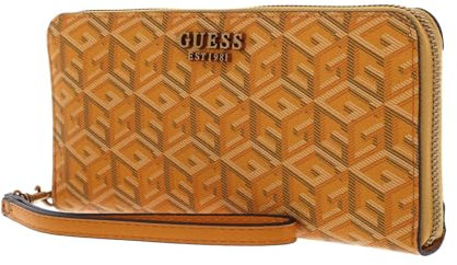 GUESS Laurel SLG Zip Around Wallet L Yellow Logo