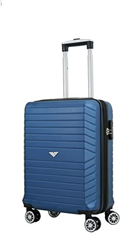 Vida Valise Cabine Rigide VR629 Extensible,Serrure Code,roulettes doublons (Marine (Navy), S - Small - 34-45L - 55x39x22cm - 2,8kg)