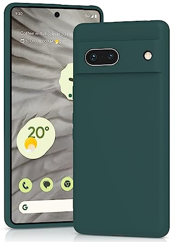YATWIN Coque pour Google Pixel 7A, Housse en Silicone Doux avec Découpes Précises pour Caméra, Design Ultra Mince, Protection 360° à Bords Surélevés - Vert