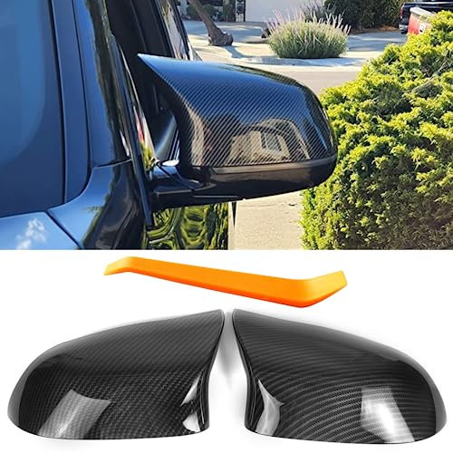 Sport Spiegelkappen Passt auf 2011-2019 BMW X5 F15 X3 F25(LCI) X6 F16 X4 F26 Tuning Auto Zubehör Aussen Accessoires - Optik Kohlefilm Schwarz, M Look
