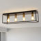 FORCOSO Black Ceiling Lights 4 Lights, Modern Industrial Ceiling Light E27 Flush Mount, LED Metal Cage Ceiling Light Fixture for Bedroom Living Room Kitchen Hallway Studio max.60W - NO Bulb