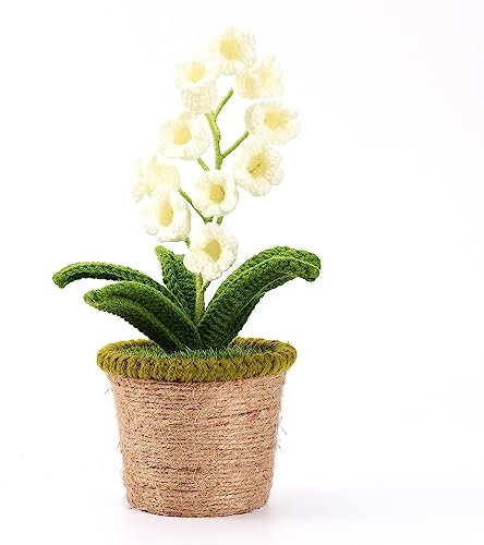JYCRA Elegante Gehäkelte Künstliche Blumen-Lampe, Künstliche Maiglöckchen-Lampe, Künstliche Lilien-Lampe für Hochzeit, Party, Weihnachten, Heimdekoration(Warmes Licht)
