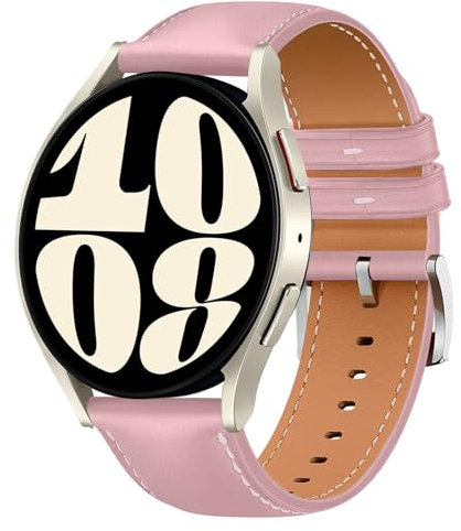 WoPail 20mm Cinturino in Pelle per Samsung Galaxy Watch 7 40,44mm/Galaxy Watch FE/Galaxy Watch 6/5/4 40,44mm/Watch 6 Classic 43,47mm Cinturino di Ricambio Cinturini per Galaxy Watch 5 Pro Rosa