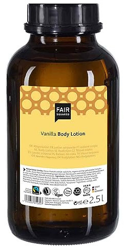 FAIR SQUARED Vanille Bodylotion 2,5 Liter - natürliche Pflege - vegane Body Lotion Vanille 2500 ml