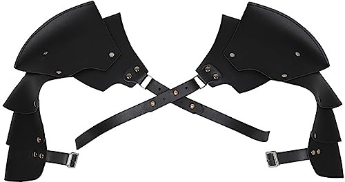 KBOPLEMQ Vintage Unisex PU Leder Schultergurt Schulterschutz mit Armschutz Schulter Rüstung Schulterpanzer Männer Einstellbare Mittelalterliche Ritter-Kostüm Karneval Fasching Cosplay Kostüm