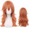Orange Perücke für Frauen mit langem, glattem Haar und Pony, perfekt für Halloween, Cosplay und Anime-Conventions