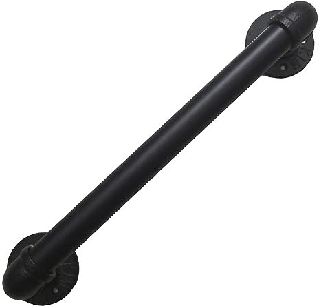 Treppengeländer, Handlauf Sicherheitsgeländer, Reppen Stange Industriellem Verzinktem Stahlrohr, Handfußgeländer Rutschfestem mit Zubehör, Kit Treppengeländer Lnnen und Außen Metall Eisen Schwarz ( Co