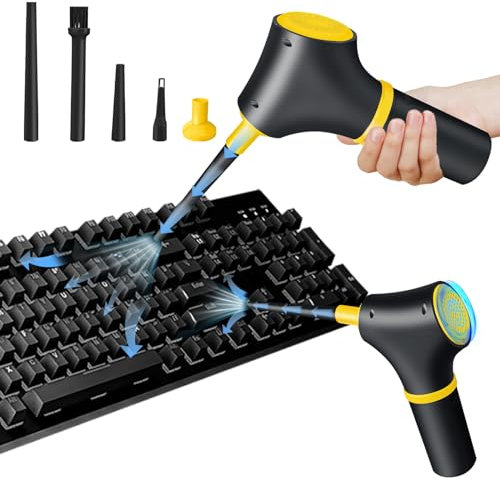 Soufflette Air Comprimé Électrique Souffleur Aspirateur Puissant pour PC, Clavier, Voiture Nettoyeur Électrique Sans Bombe, Idéal pour un Nettoyage Efficace et Sans Effort Dépoussiérants Puissants