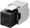 CABLEPELADO Keystone RJ45 hembra | Conector UTP hembra de CAT 6A | TIA 568A/B | Sistema auto-crimpado | Apto para la instalación del cableado en el RITI o en el RTR | Negro