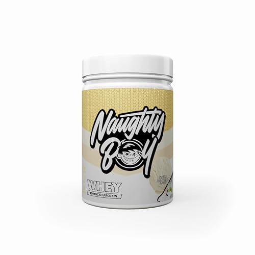 Naughty Boy Advanced Whey Protein Powder, 22g Protein, Low Sugar, Easy Mixing Recovery Shake, 900g, 30 Servings, Vanilla Ice Cream