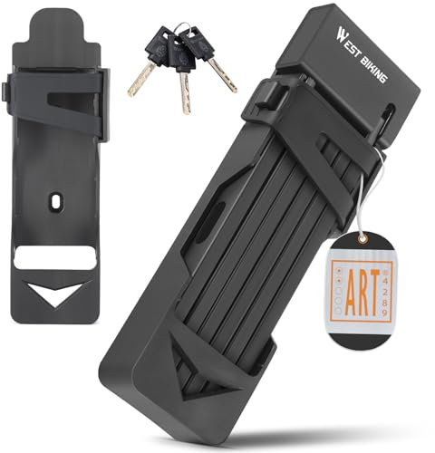 Antivol velo, cadenas antivol vélo 100 cm haute sécurité avec support et 3 clés, antivol velo pliable pour vélo E Bike scooter, VTT, vélo de trekking, vélo de course, moto
