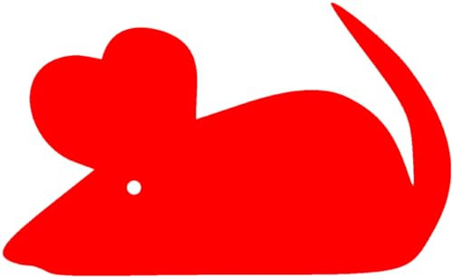 Samunshi® Autosticker Aufkleber weiße Maus Autoaufkleber Wohnmobil Motorrad 10 x 7,4cm hellrot