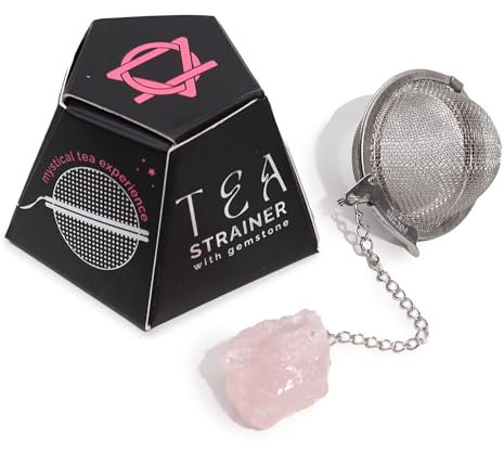 Tea Strainer Raw Crystal Rose Quartz Gemstone Tea Strainer