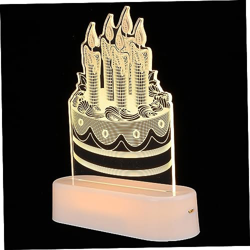 UPKOCH Geburtstag Lichter Ornament Geburtstagsgeschenk Geburtstagstorte Dekorationen Geburtstagskuchendekoration Geführte Geburtstagskerzen Alles Zum Geburtstag Led Acryl 3d Weiß