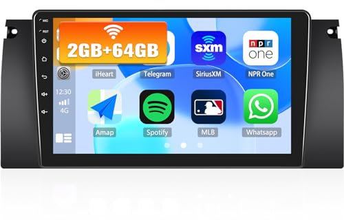 2G+64G CAMECHO Android 13 Radio Coche para BMW 5 E39 E53 M5 X5 (1996-2007) con GPS Carplay Android Auto,Radio 2 DIN con Pantalla de 9 Pulgadas Bluetooth RDS/FM MirrorLink