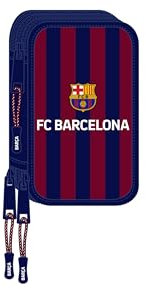 Safta F.C. Barcelona, Schulmäppchen mit 36 Utensilien, Federmäppchen für Kinder, ideal für Kinder von 5 bis 14 Jahren, bequem und vielseitig, 12,5 x 5,5 x 19,5 cm, Marineblau/Granat,