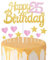 Gold Pink 25th Birthday Cake Topper, Girls 25th Birthday Decorations, Glitter Heart Stars Cake Toppers, Personalised Happy Birthday Cake Cupcake Toppers for Women Girls Baby Birthday Party Supplies