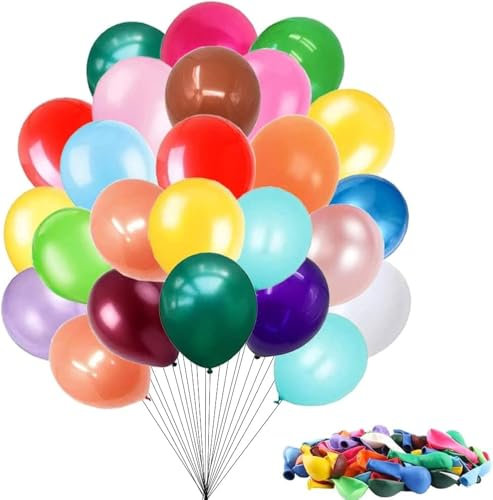 ADRI 200 Luftballons Geburtstag, verschiedene, 24 cm, biologisch abbaubar, in Spanien, Luftballons, für Partys, Hochzeiten, Meetings, Geburtstage, Taufen, Fotoshootings, Dekoration (200)