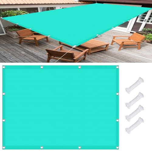 Sonnensegel Wasserdicht Sonnenschutz 0.5 x 3 m, Wasserdicht 98% UV Schutz Outdoor Markise Baldachin inkl Befestigungsseile für Garten Terrasse, Himmelblau