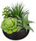 Arborus piante artificiali piccole piante grasse artificiali in un vaso di ceramica piante artificiali con vaso nero per la decorazione domestica