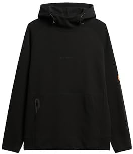 Superdry Herren Lockeres Tech Hoodie mit Logo Schwarz S