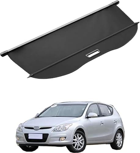 Auto Kofferraum Laderaumabdeckung FüR H-yundai i30 Hatchback 2009-2019,Einziehbare Cargo Cover Rollo,Trunk Parcel Aufbewahrung Curtain Schutz Abdeckung