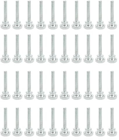 Vis de Réglage, LERANXIN 40 Pièces Vis Moletée M4 × 25mm, Vis de Serrage, pour Appareils Mécaniques, Onstruments et Appareils Électroménagers