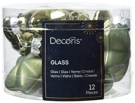 Kaemingk Christbaumschmuck Sterne Glas 4cm x 12 Stück - Glassterne matt & glänzend Christbaumkugeln Weihnachtskugeln Weihnachten - Weihnachtsbaumschmuck Rosmarin