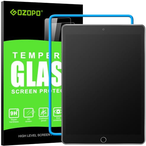 GOZOPO Pellicola Opaco per iPad 9a/8a/7a Generazione 10.2 Pollici (2021/2020/2019), Vetro Temperato con Allineamento Telaio di Installazione, Antiriflesso e Anti-impronte