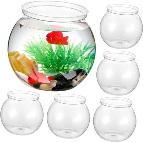 TOYANDONA Modern Round Fish Bowls 6pcs Small Aquariums Compact Desktop Fish Tanks