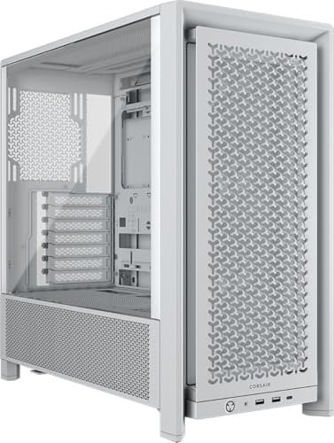 CORSAIR FRAME 4000D RS Modular Mid-Tower ATX PC Case – High Airflow, 3x Pre-Installed RS Fans, InfiniRail™ Fan Mounting System, ASUS BTF, MSI Project Zero, Gigabyte Project Stealth – White